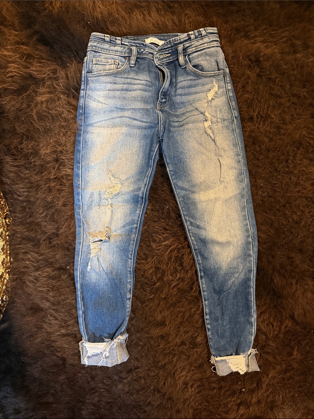 KanCan Light Blue Distressed Boyfriend Jeans